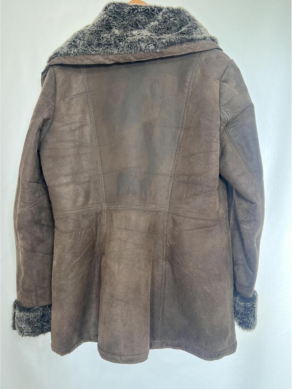 Danier Genuine LeatherAsymmetrical Zip Coat Faux Shearling Women's Medium - Picture 6 of 6